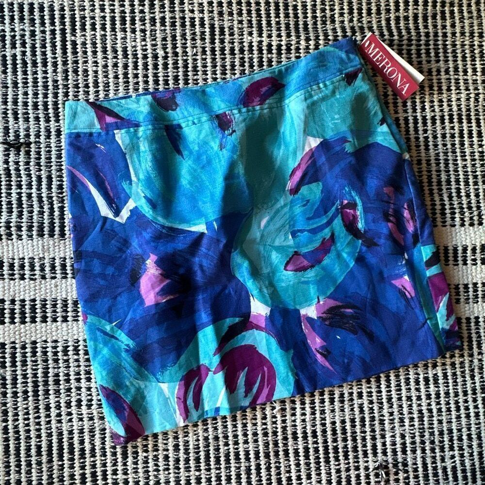 Merona Size 12 Blue Linen Skirt NWT